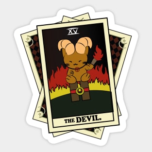 TAROT CARDS DECK | THE DEVIL. | FORTUNE CAT Sticker